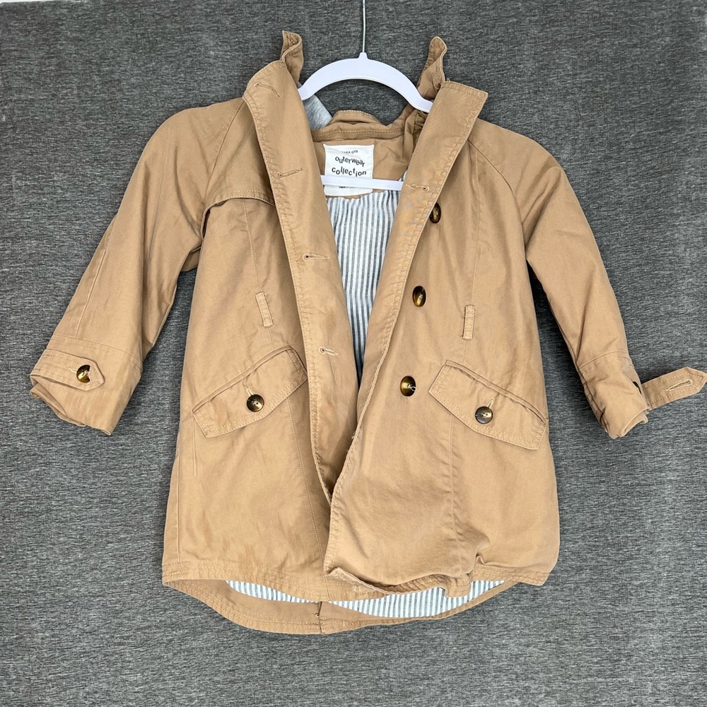 Zara Tan Raincoat Classic Utility Design